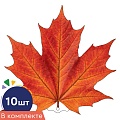 *КМ-18095 Набор украшений на скотче. Листочки. Клен желто-красный (10 шт. в наборе, двухстороняя, ВД-лак)