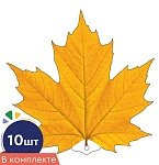 *КМ-18099 Набор украшений на скотче. Листочки. Клен желтый (10 шт. в наборе, двухсторонняя, ВД-лак)