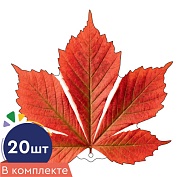 *КМ-18119 Набор украшений на скотче. Листочки. Каштан красно-оранжевый (10 шт. в наборе, двухсторонний, ВД-лак)
